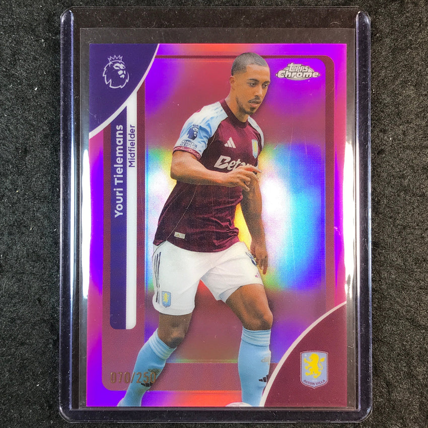 2026 Topps Chrome Premier League EPL YOURI TIELEMANS Pink /250 #25