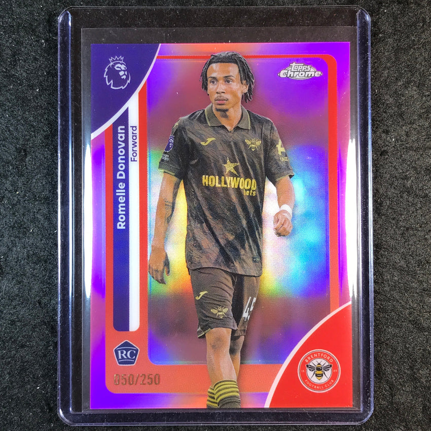 2026 Topps Chrome Premier League EPL ROMELLE DONOVAN Rookie Pink /250 #37