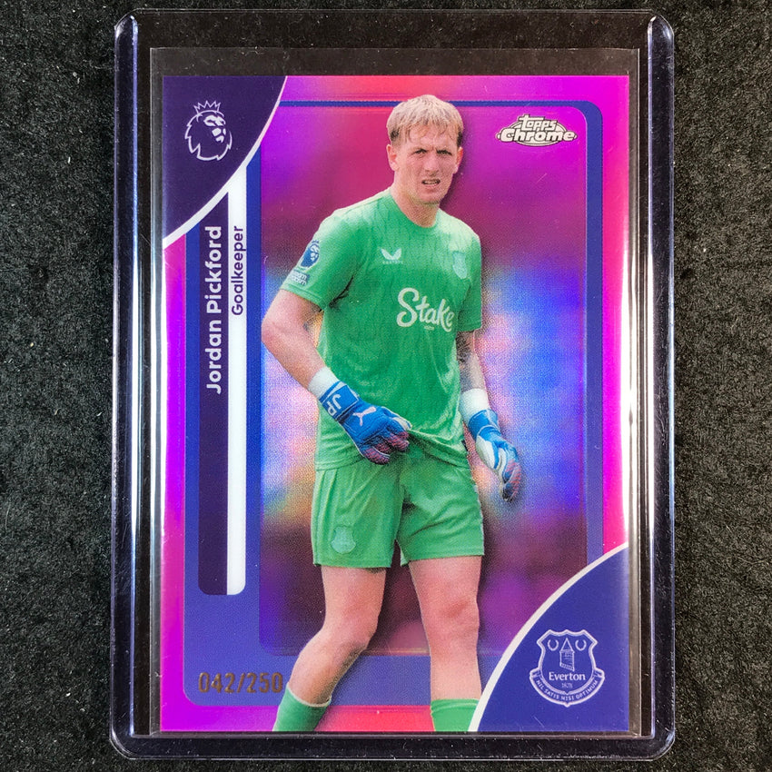 2026 Topps Chrome Premier League EPL JORDAN PICKFORD Pink /250 #84