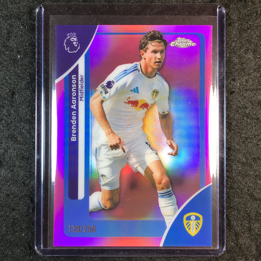 2026 Topps Chrome Premier League EPL BRENDEN AARONSON Pink /250 #105