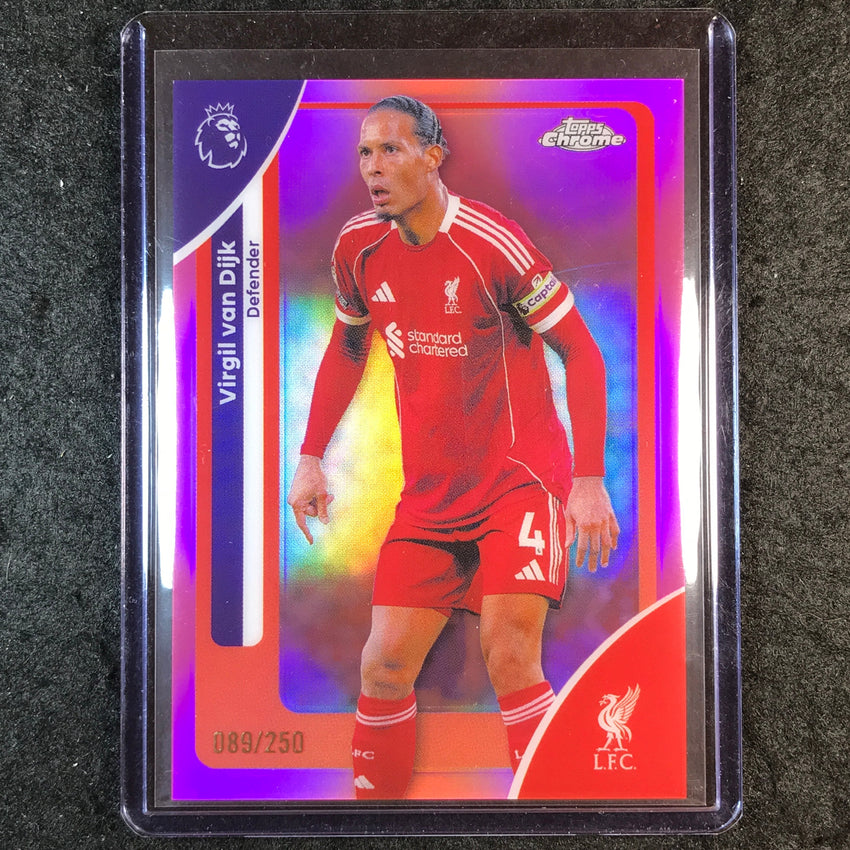 2026 Topps Chrome Premier League EPL VIRGIL VAN DIJK Pink /250 #116