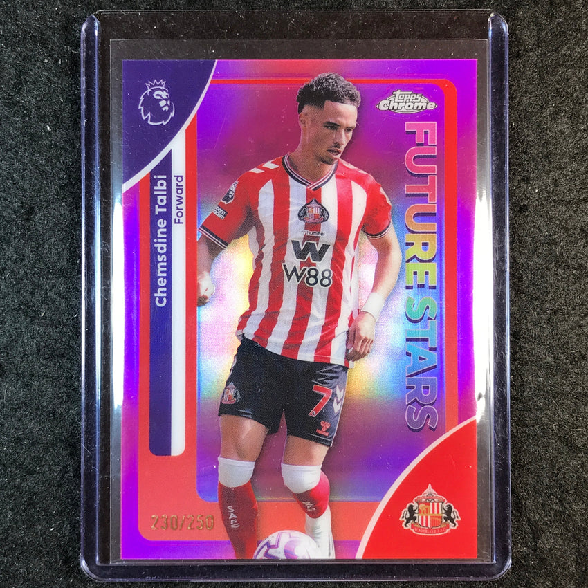 2026 Topps Chrome Premier League EPL CHEMSDINE TALBI Future Stars Pink /250 #170