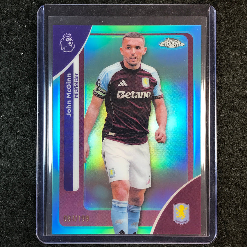 2026 Topps Chrome Premier League EPL JOHN MCGINN Aqua 87/199 #26