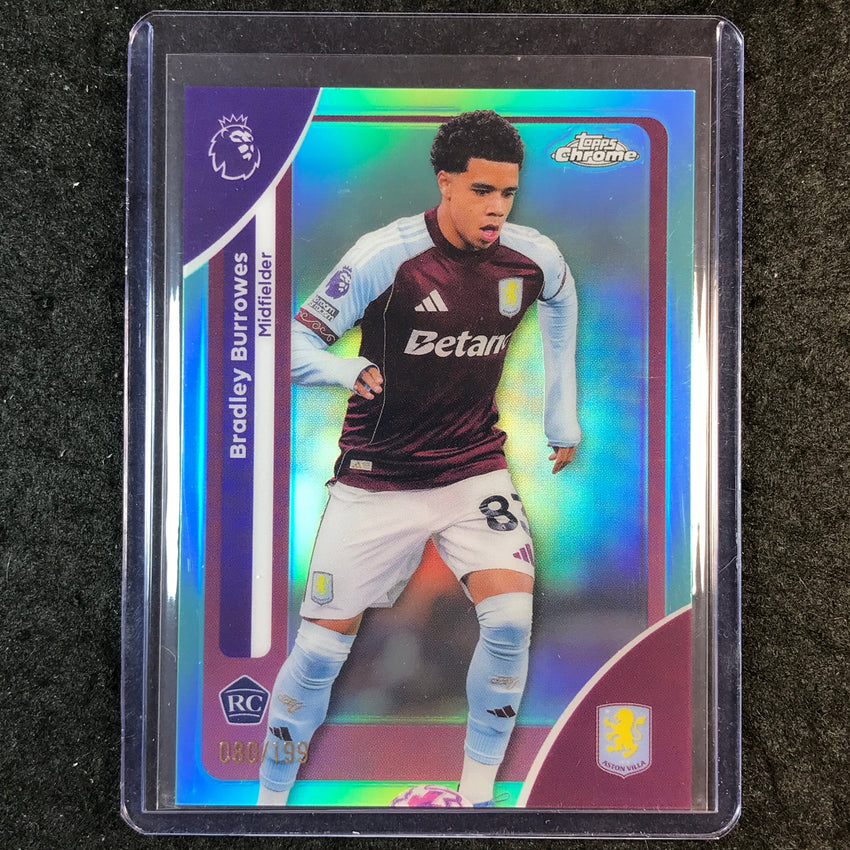 2026 Topps Chrome Premier League EPL BRADLEY BURROWES Rookie Aqua 80/199 #29