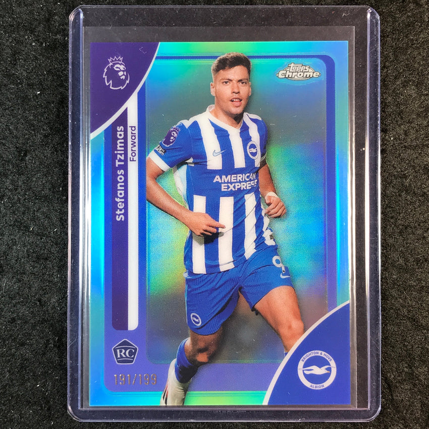 2026 Topps Chrome Premier League EPL STEFANOS TZIMAS Rookie Aqua 191/199 #42