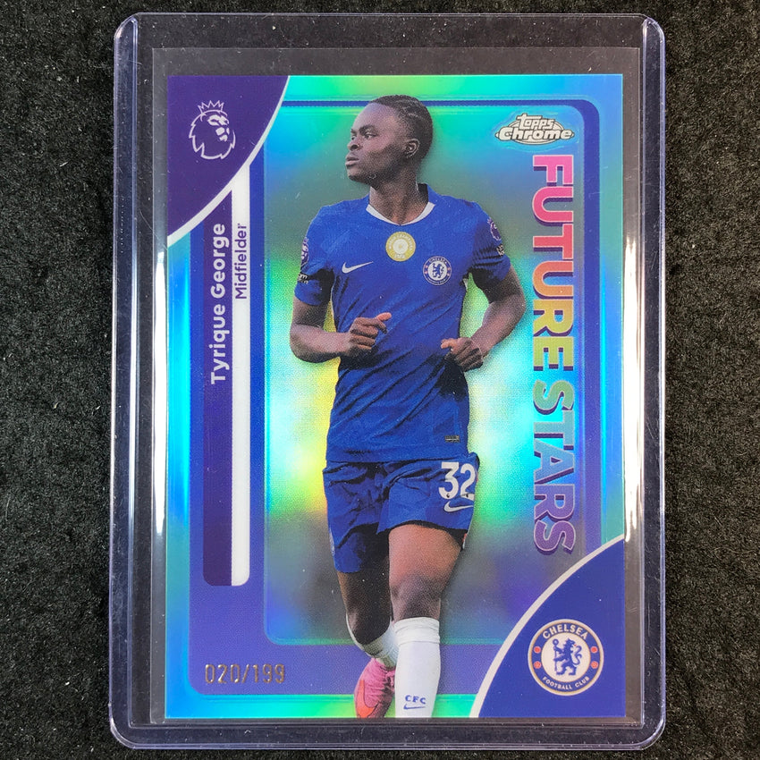 2026 Topps Chrome Premier League EPL TYRIQUE GEORGE Future Stars Aqua 20/199 #70