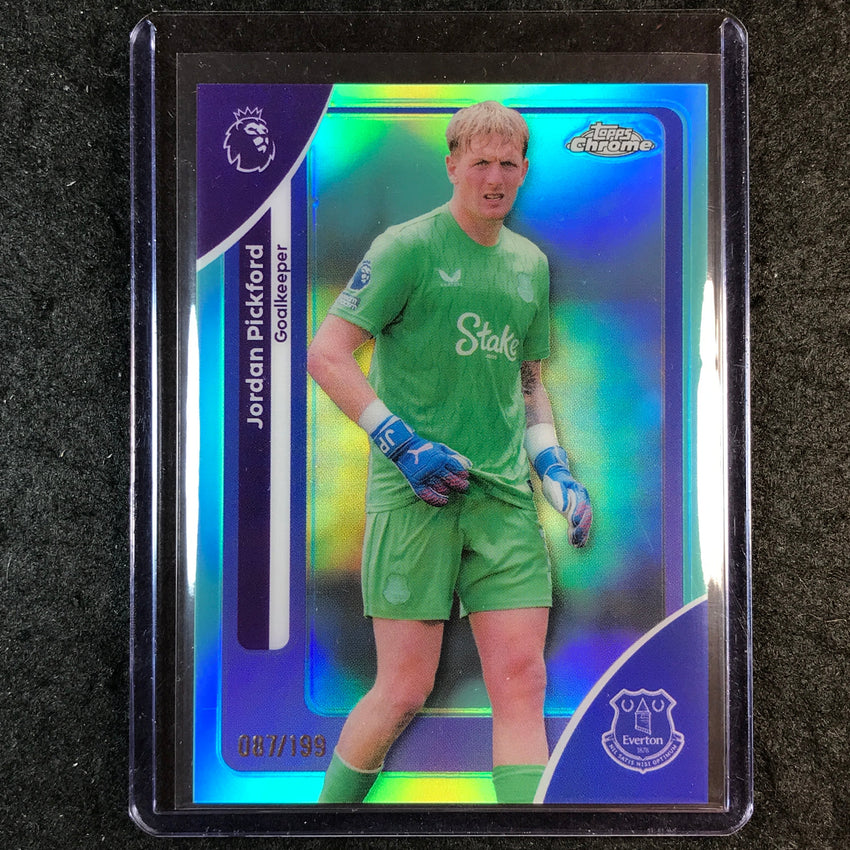 2026 Topps Chrome Premier League EPL JORDAN PICKFORD Aqua 87/199 #84