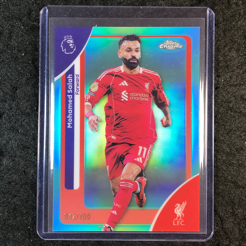 2026 Topps Chrome Premier League EPL MOHAMED SALAH Aqua 42/199 #118