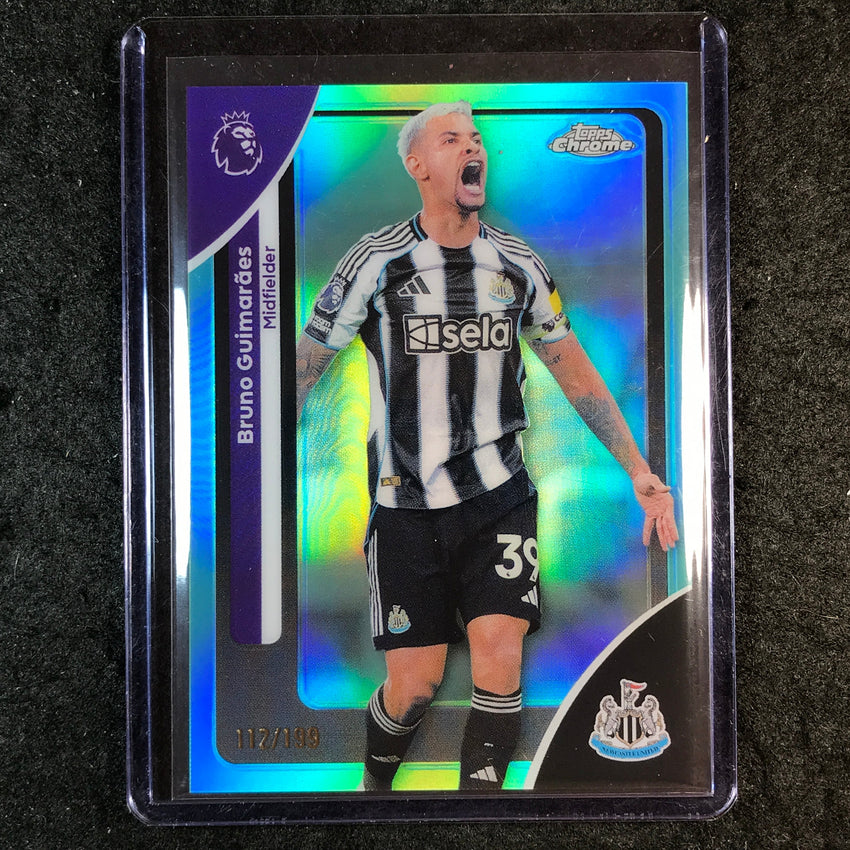2026 Topps Chrome Premier League EPL BRUNO GUIMARAES Aqua 112/199 #143