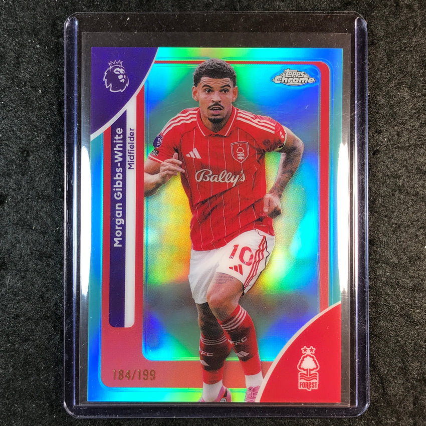 2026 Topps Chrome Premier League EPL MORGAN GIBBS-WHITE Aqua 184/199 #154