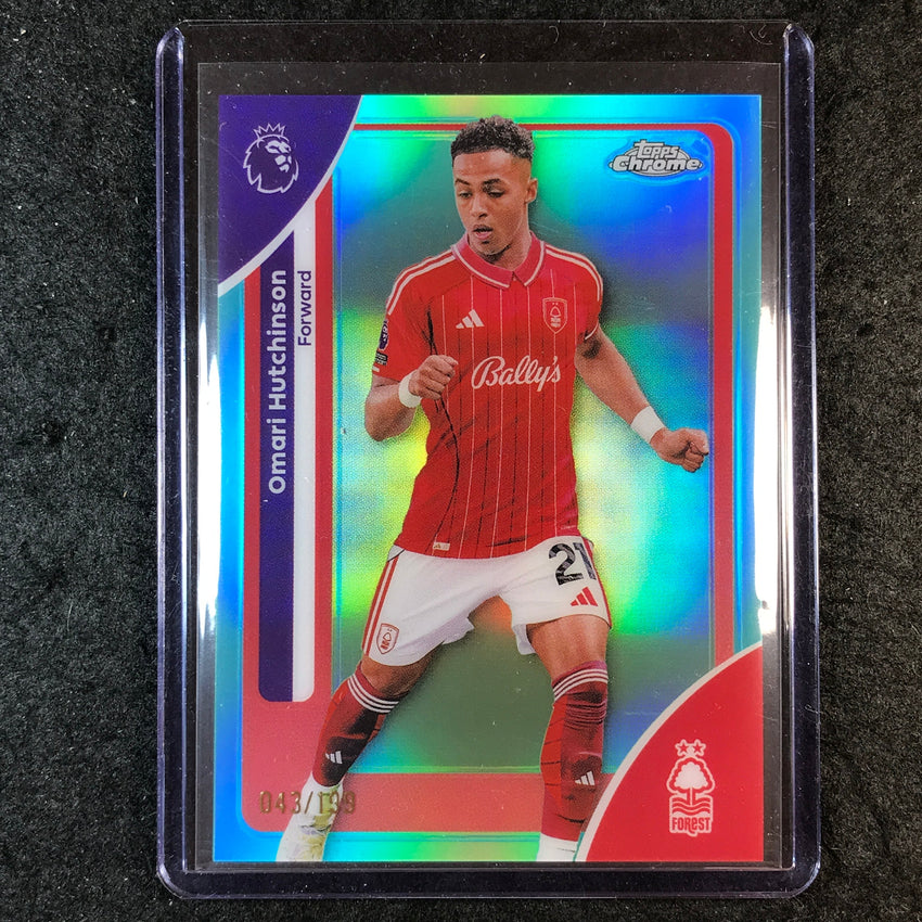 2026 Topps Chrome Premier League EPL OMARI HUTCHINSON Aqua 43/199 #160