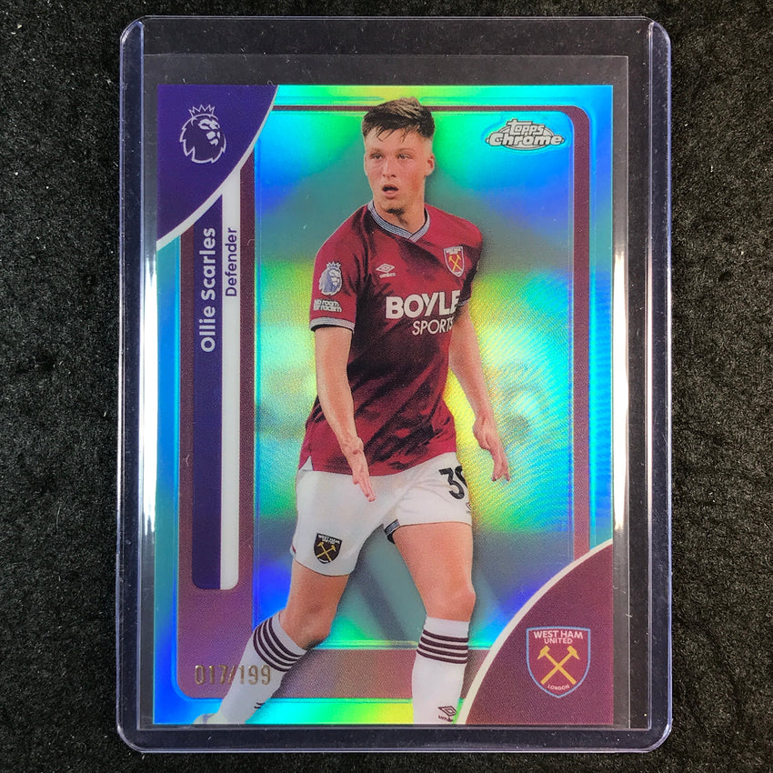 2026 Topps Chrome Premier League EPL OLLIE SCARLES Aqua 17/199 #189