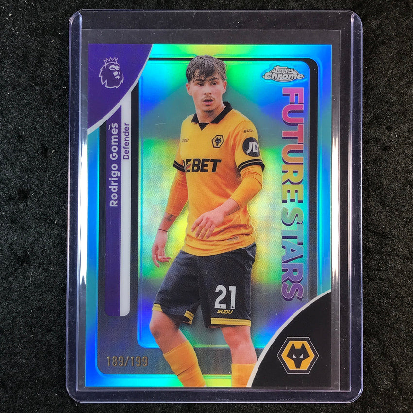 2026 Topps Chrome Premier League EPL RODRIGO GOMES Future Stars Aqua 189/199
