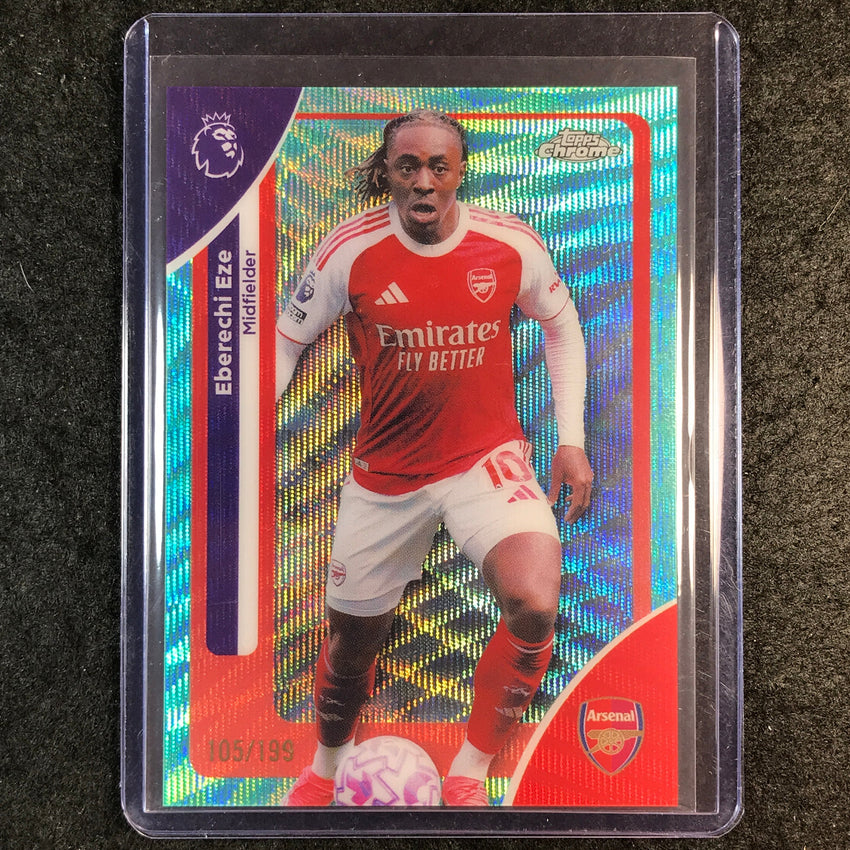 2026 Topps Chrome Premier League EPL EBERECHI EZE Aqua Wave 105/199 #11