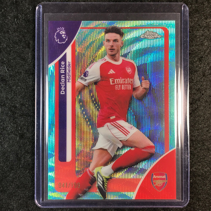 2026 Topps Chrome Premier League EPL DECLAN RICE Aqua Wave 41/199 #14