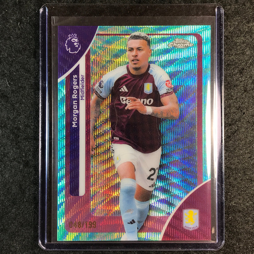 2026 Topps Chrome Premier League EPL MORGAN ROGERS Aqua Wave 48/199 #22