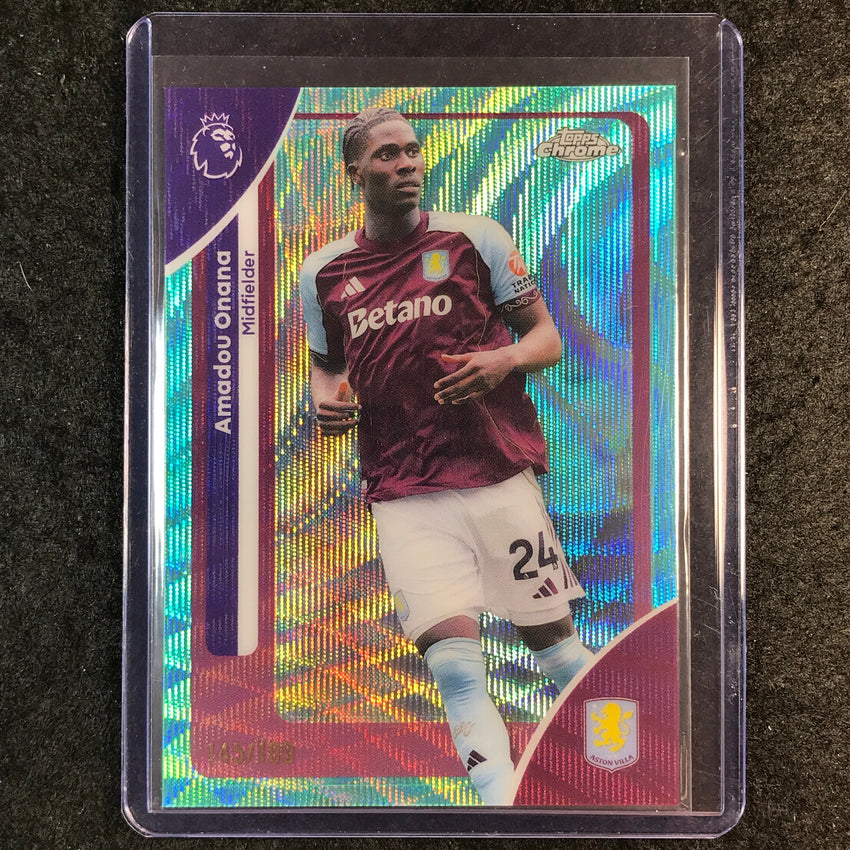 2026 Topps Chrome Premier League EPL AMADOU ONANA Aqua Wave 145/199 #24