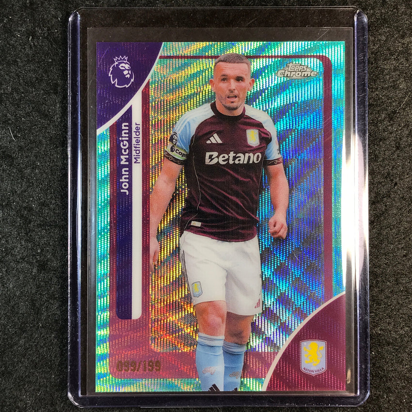 2026 Topps Chrome Premier League EPL JOHN MCGINN Aqua Wave 99/199 #26