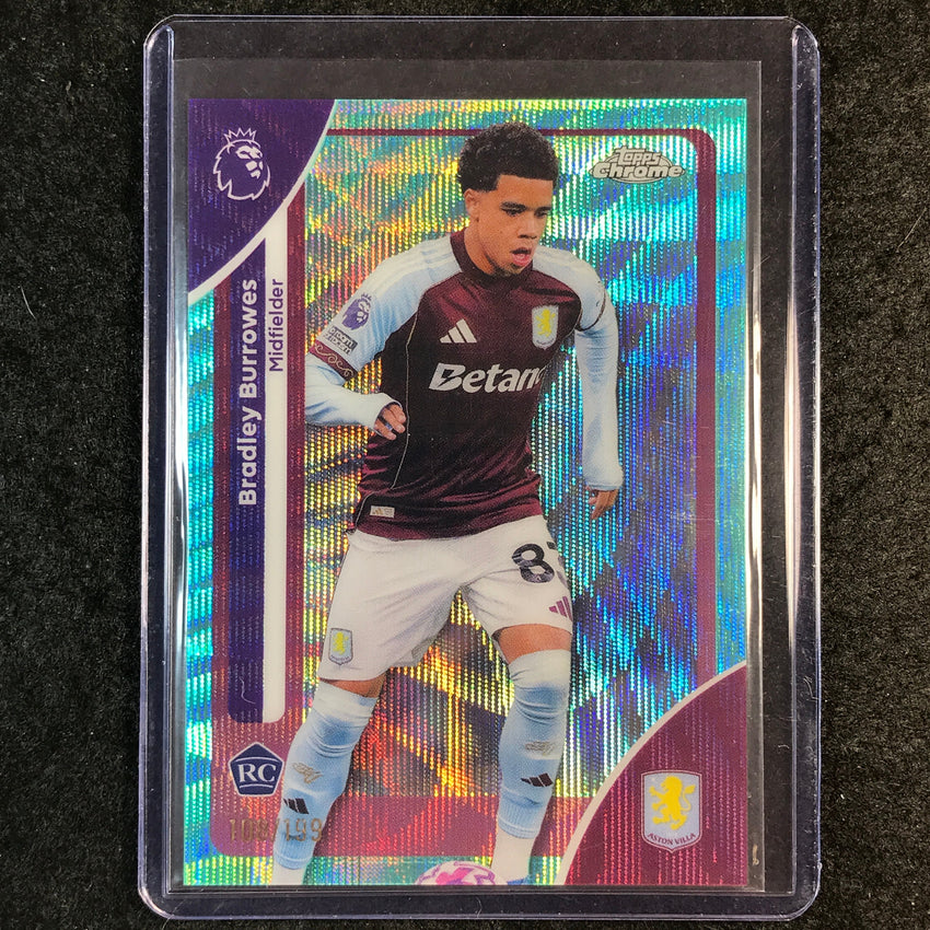 2026 Topps Chrome Premier League EPL BRADLEY BURROWES Rookie Aqua Wave 108/199