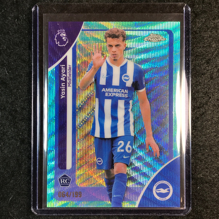 2026 Topps Chrome Premier League EPL YASIN AYARI Rookie Aqua Wave 64/199 #43