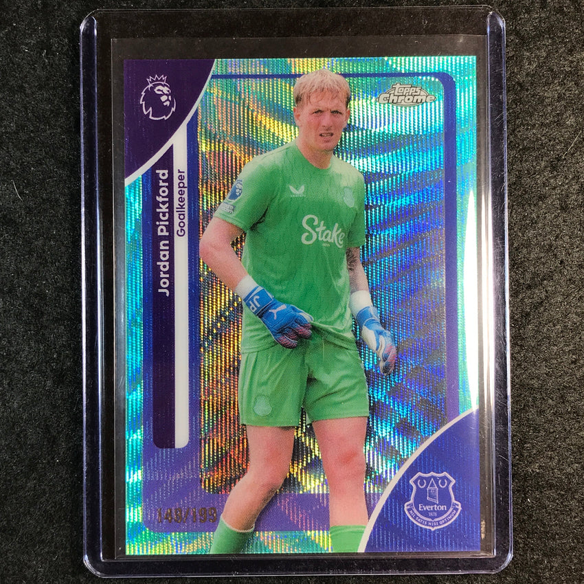 2026 Topps Chrome Premier League EPL JORDAN PICKFORD Aqua Wave 148/199 #84