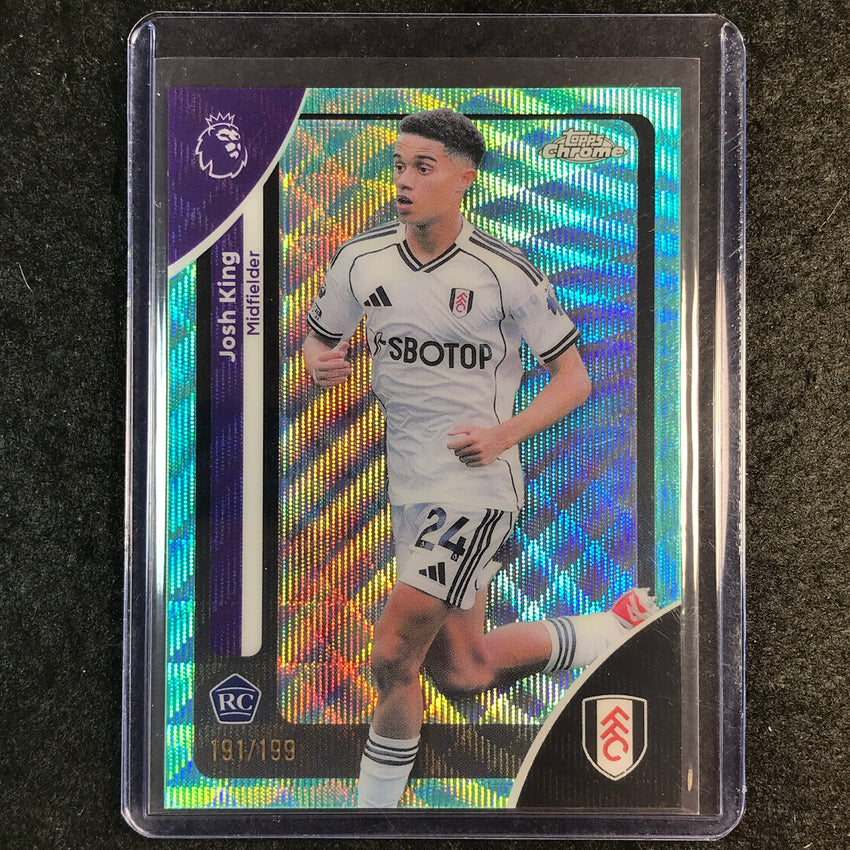 2026 Topps Chrome Premier League EPL JOSH KING Rookie Aqua Wave 191/199 #91