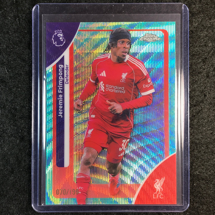 2026 Topps Chrome Premier League EPL JEREMIE FRIMPONG Aqua Wave 70/199 #114