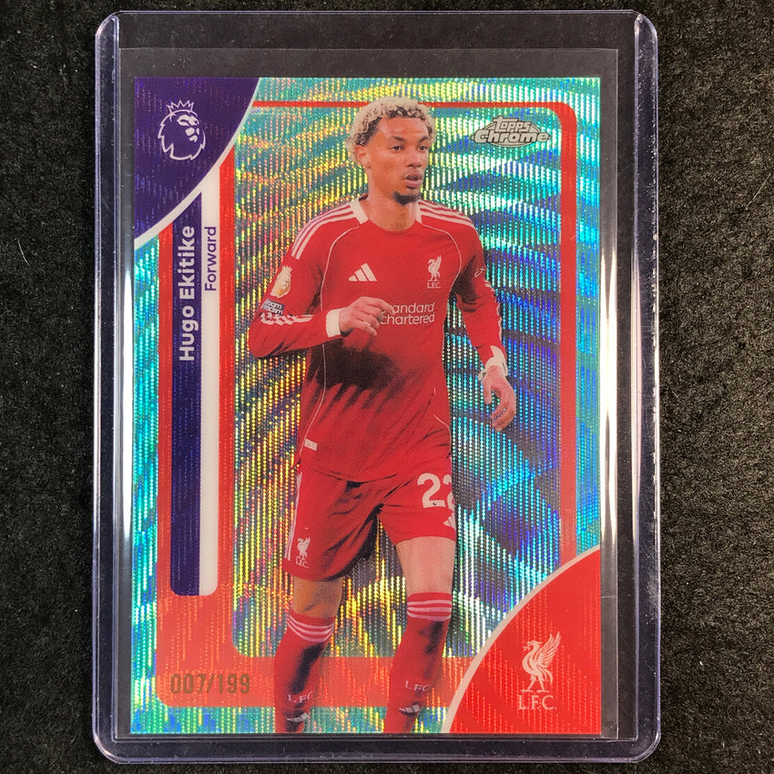 2026 Topps Chrome Premier League EPL HUGO EKITIKE Aqua Wave 7/199 #120