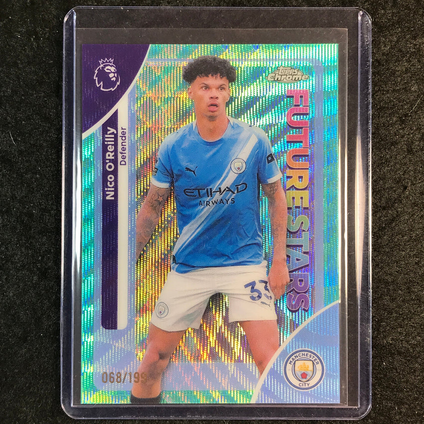 2026 Topps Chrome Premier League EPL NICO O'REILLY Future Stars Aqua Wave 68/199