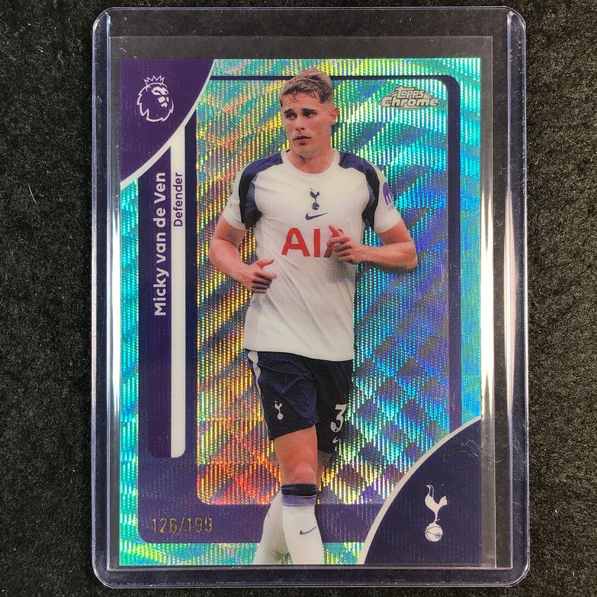 2026 Topps Chrome Premier League EPL MICKY VAN DE VEN Aqua Wave 126/199 #174