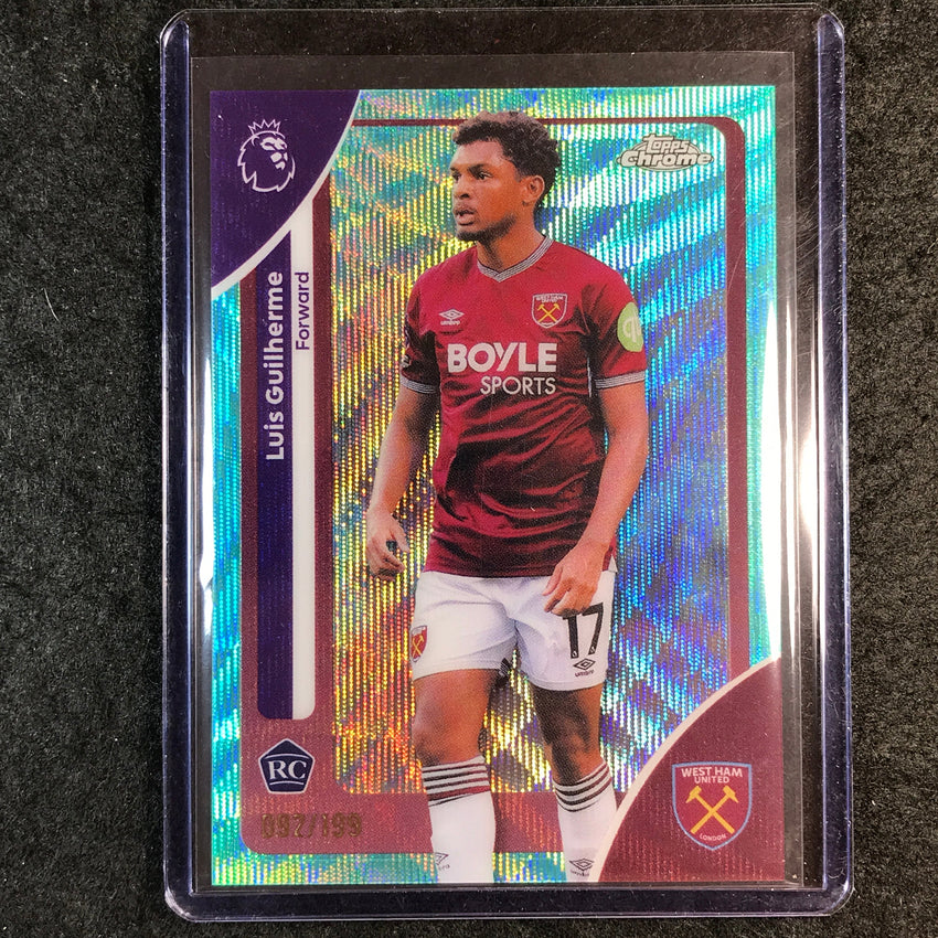 2026 Topps Chrome Premier League EPL LUIS GUILHERME Rookie Aqua Wave 92/199 #185