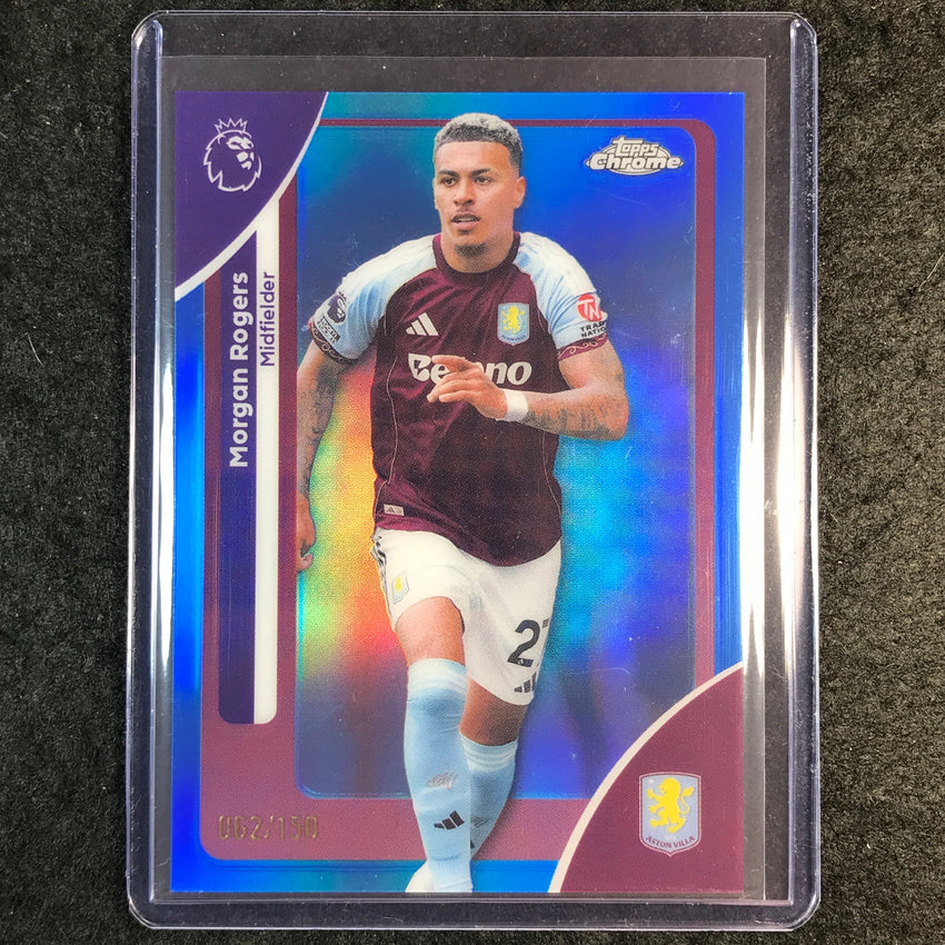 2026 Topps Chrome Premier League EPL MORGAN ROGERS Blue 62/150 #22