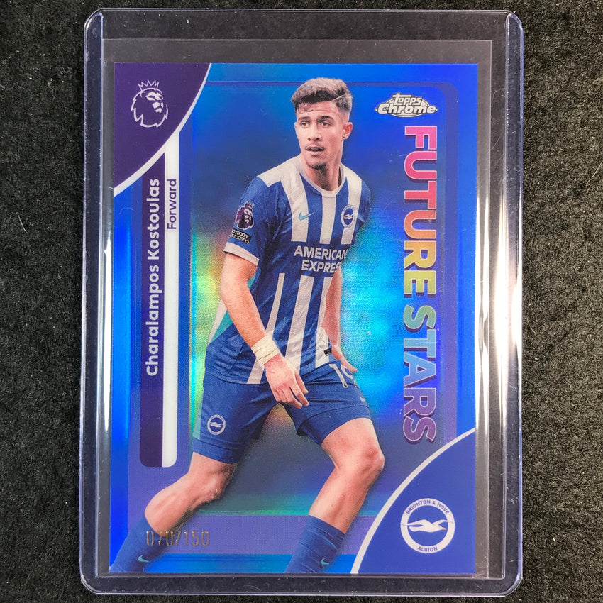 2026 Topps Chrome Premier League CHARALAMPOS KOSTOULAS Future Stars Blue 70/150