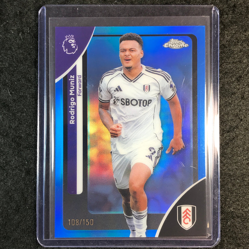 2026 Topps Chrome Premier League EPL RODRIGO MUNIZ Blue 108/150 #95