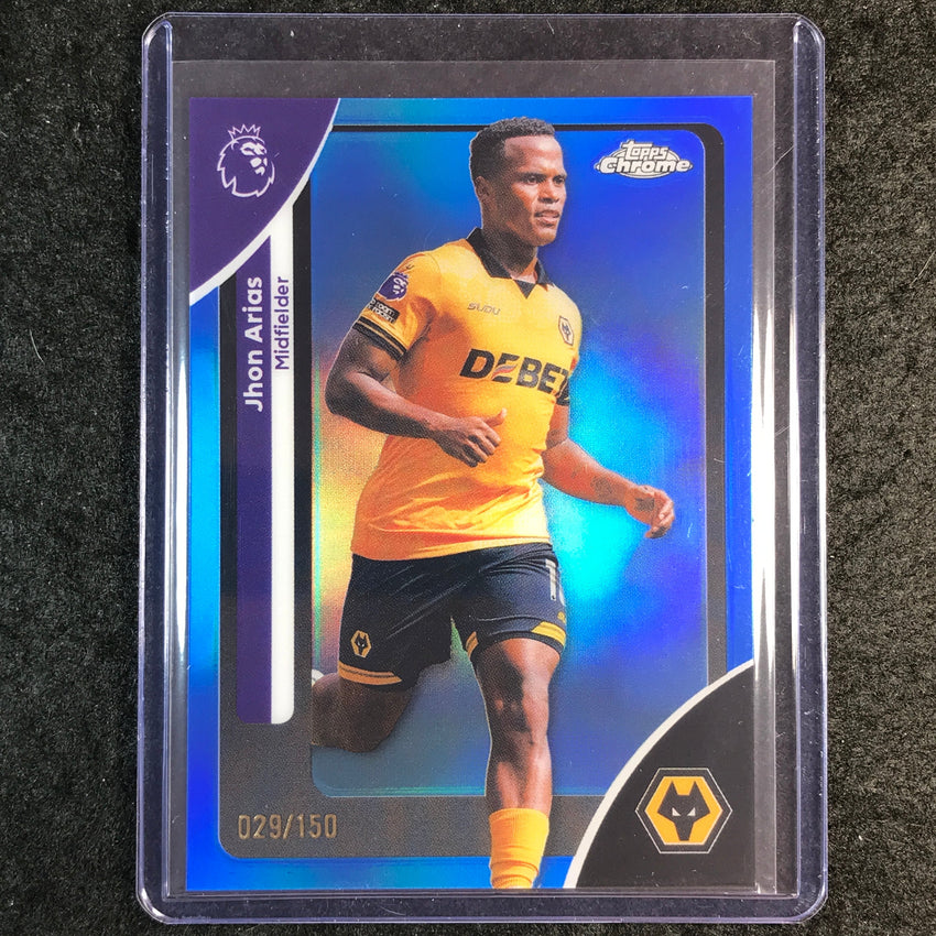 2026 Topps Chrome Premier League EPL JHON ARIAS Blue 29/150 #195