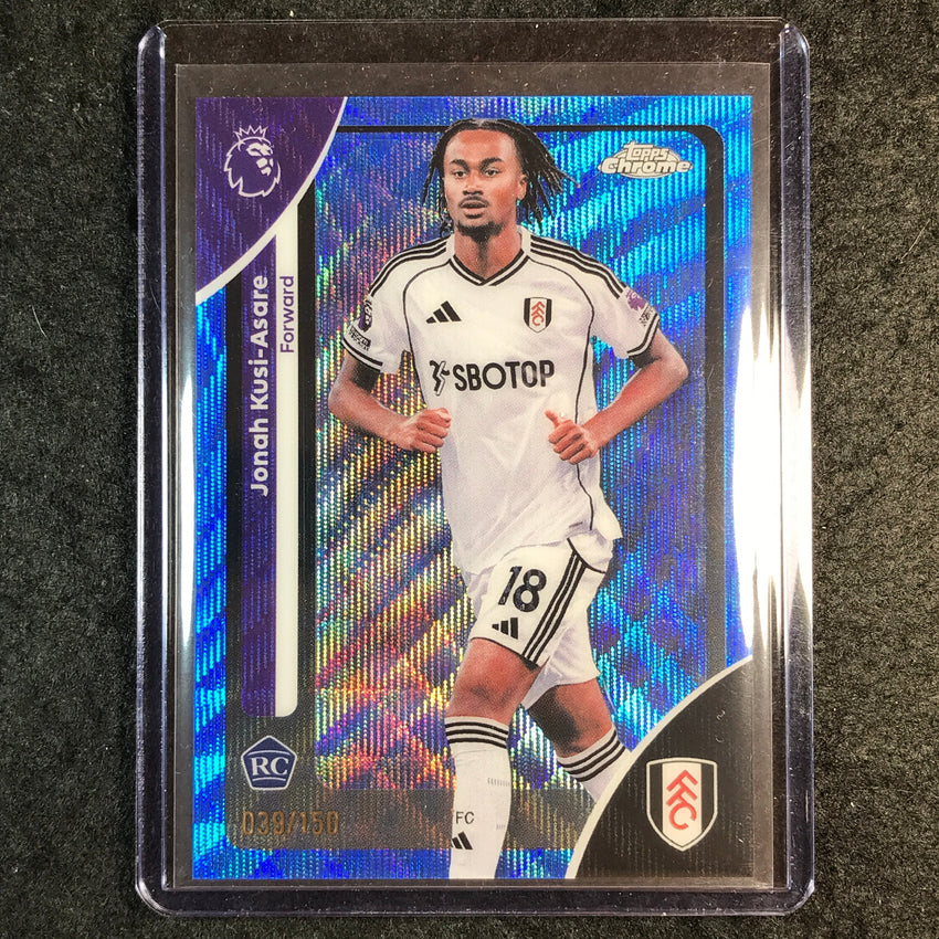 2026 Topps Chrome Premier League EPL JONAH KUSI-ASARE Rookie Blue Wave 39/150