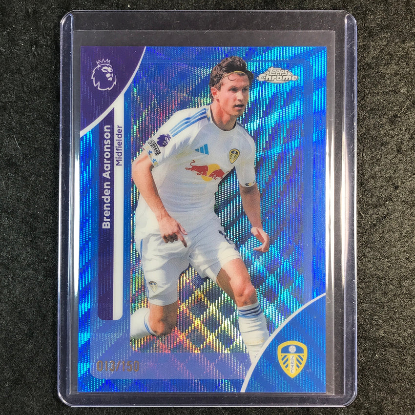 2026 Topps Chrome Premier League EPL BRENDEN AARONSON Blue Wave 13/150 #105
