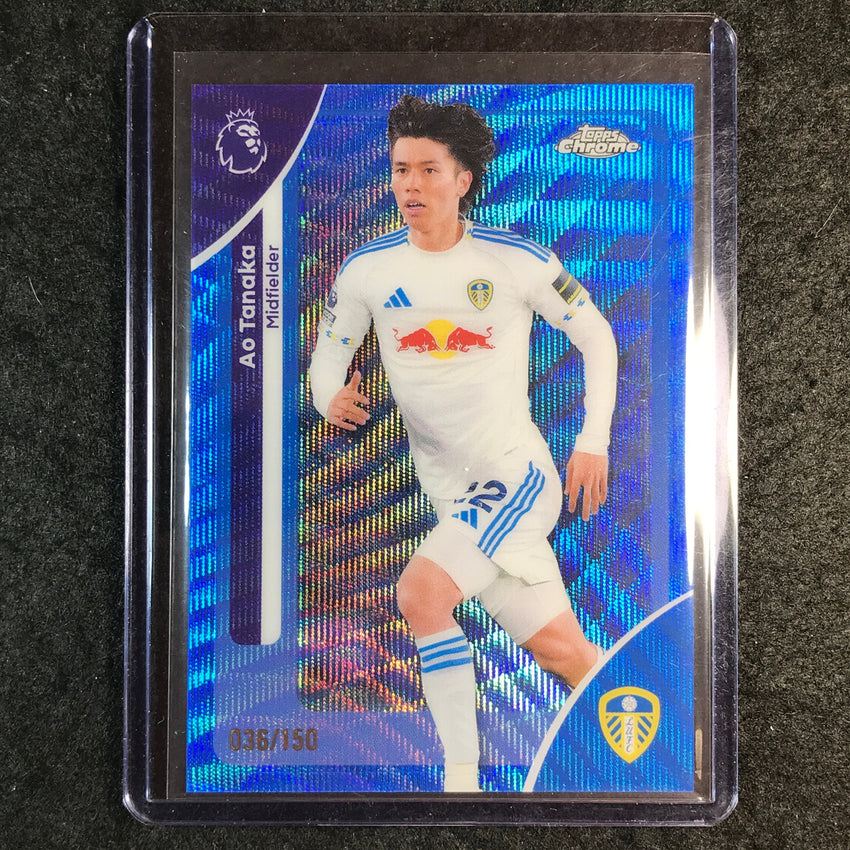 2026 Topps Chrome Premier League EPL AO TANAKA Blue Wave 36/150 #107