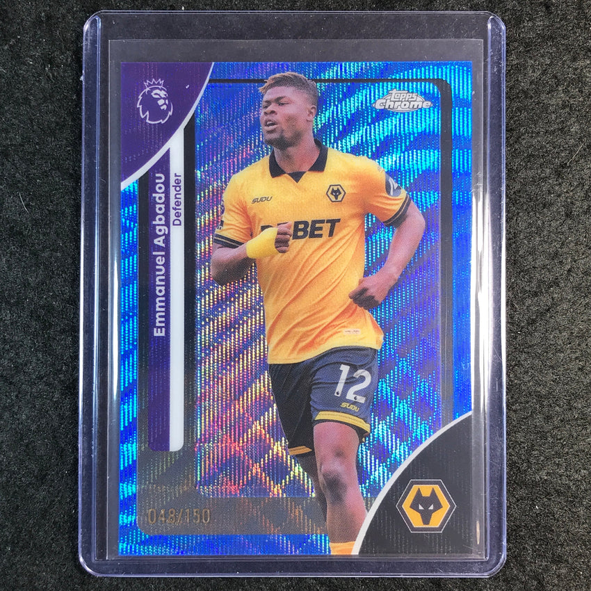 2026 Topps Chrome Premier League EPL EMMANUEL AGBADOU Blue Wave 48/150 #198