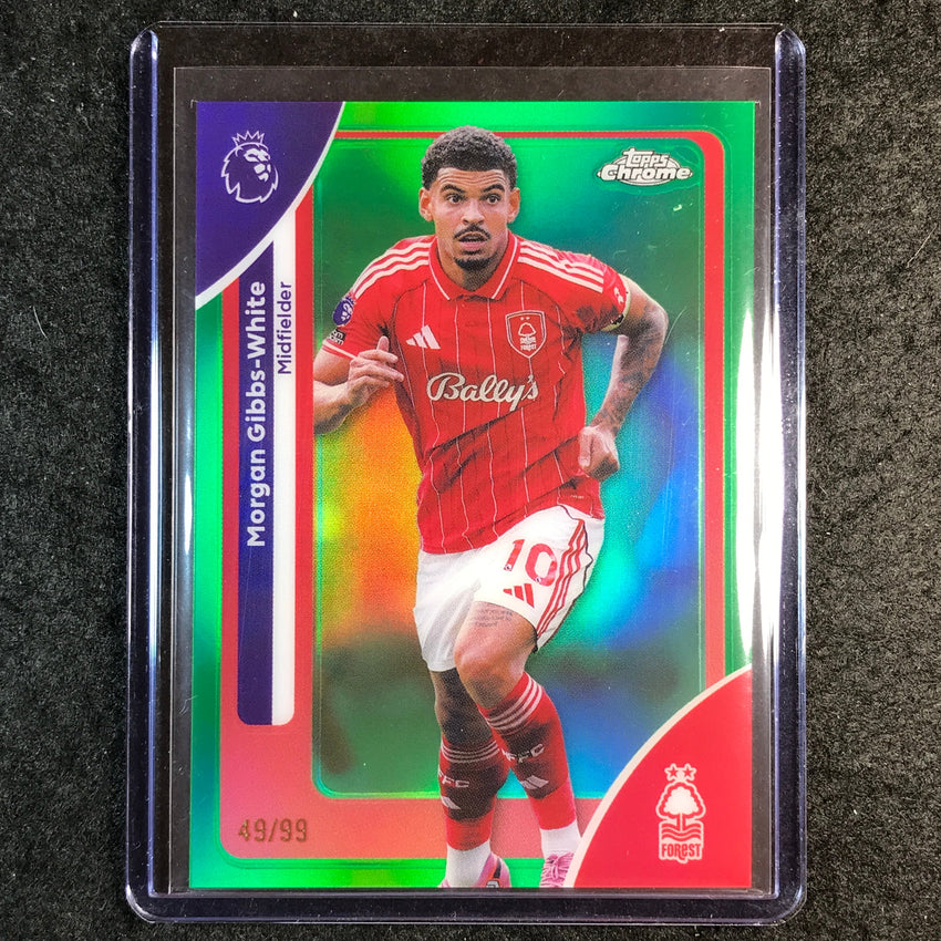 2026 Topps Chrome Premier League EPL MORGAN GIBBS-WHITE Green 49/99 #154