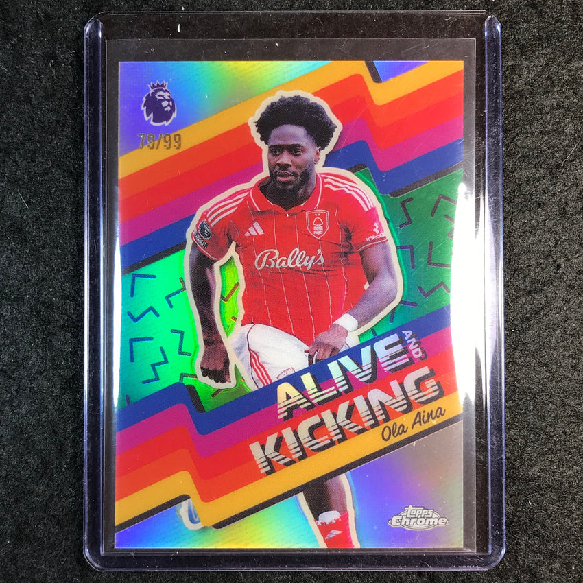 2026 Topps Chrome Premier League EPL OLA AINA Alive and Kicking Green 79/99 #18