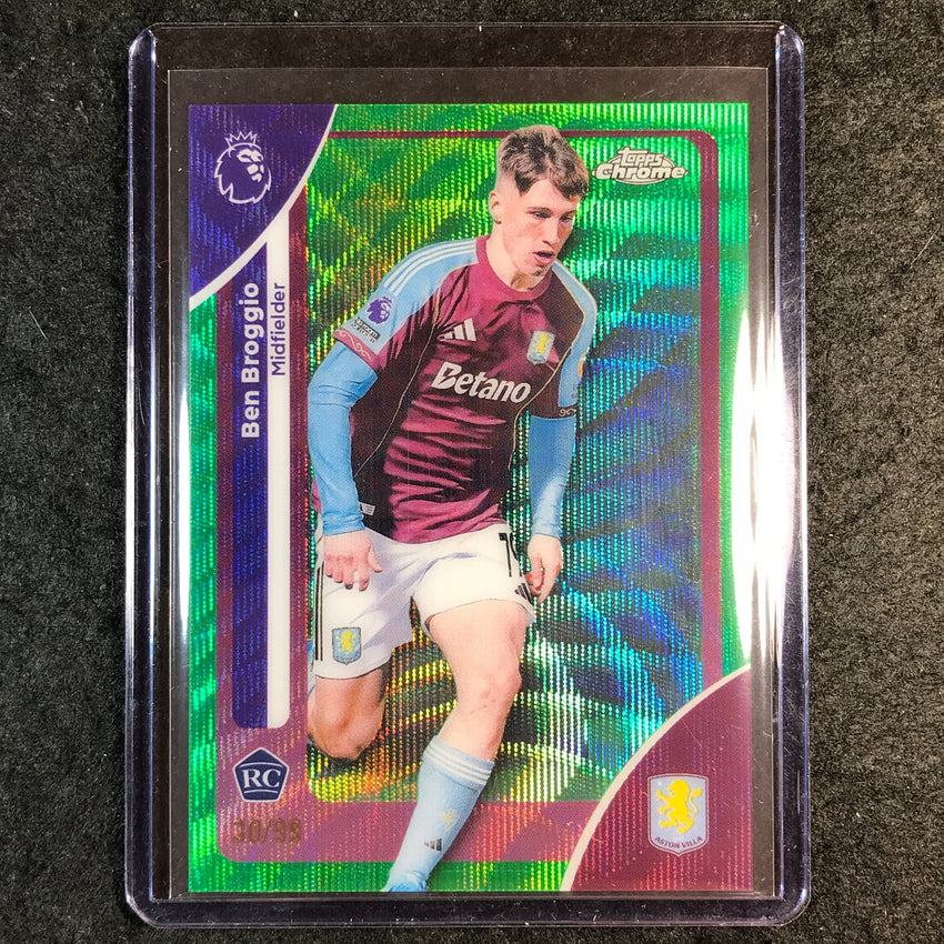 2026 Topps Chrome Premier League EPL BEN BROGGIO Rookie Green Wave 30/99 #21
