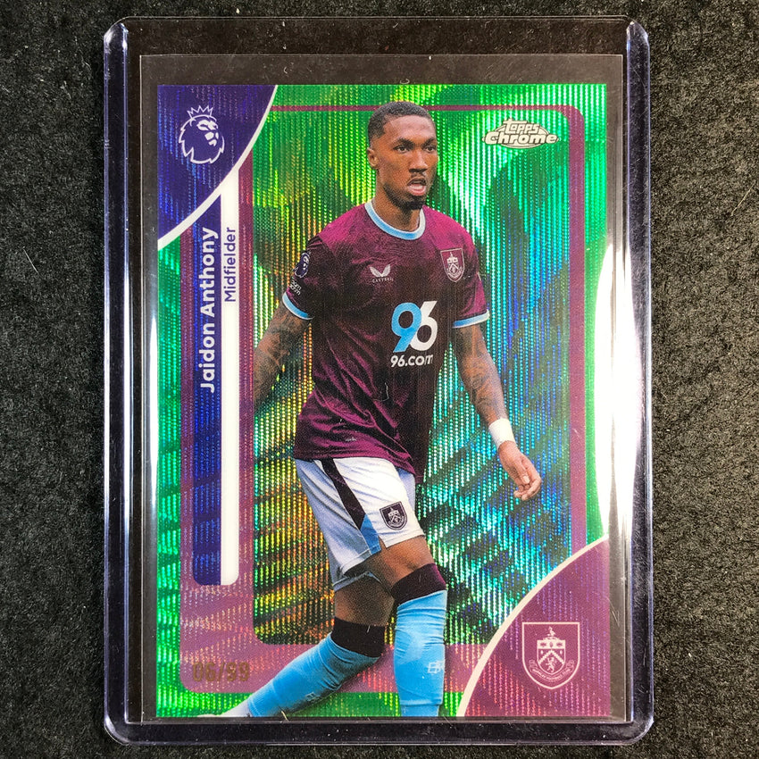 2026 Topps Chrome Premier League EPL JAIDON ANTHONY Green Wave 6/99 #54