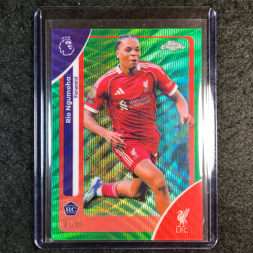 2026 Topps Chrome Premier League EPL RIO NGUMOHA Rookie Green Wave 92/99 #112