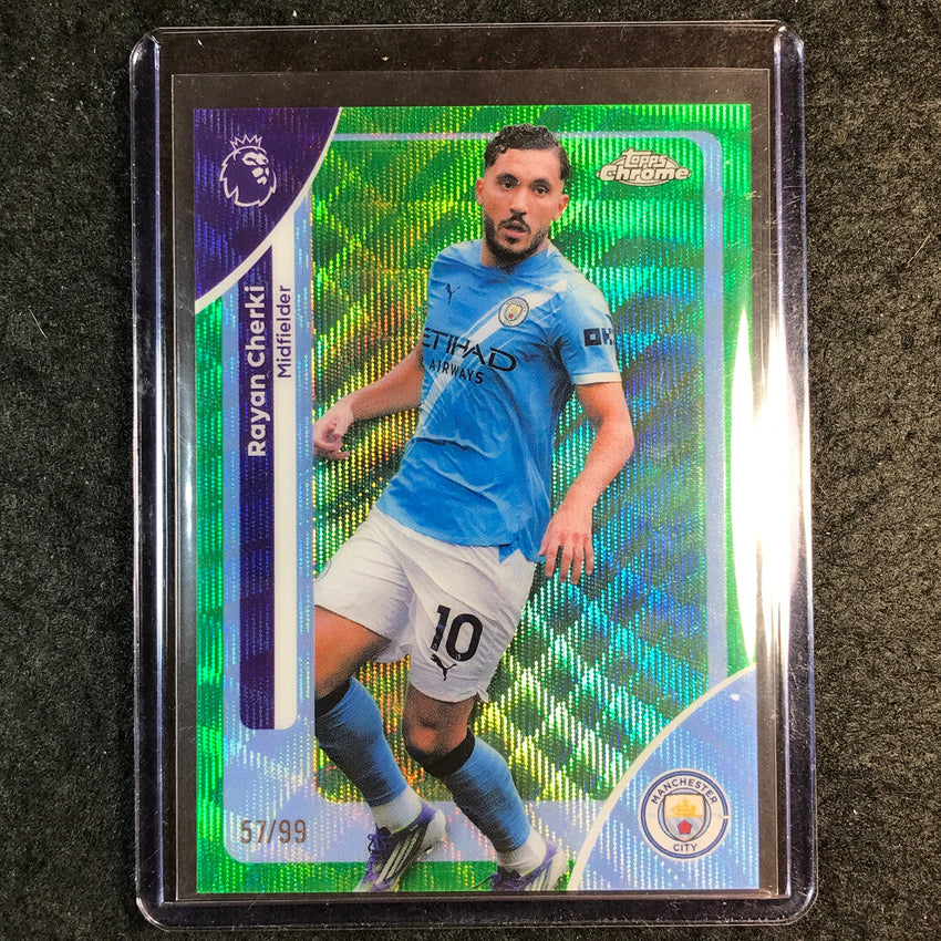 2026 Topps Chrome Premier League EPL RAYAN CHERKI Green Wave 57/99 #126