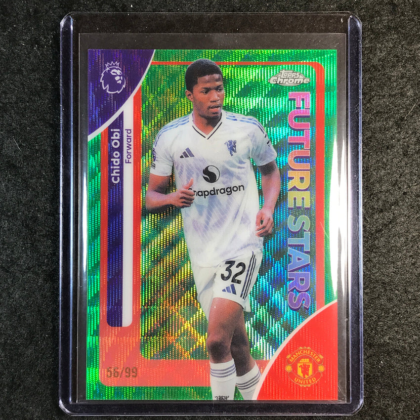 2026 Topps Chrome Premier League EPL CHIDO OBI Future Stars Green Wave 56/99