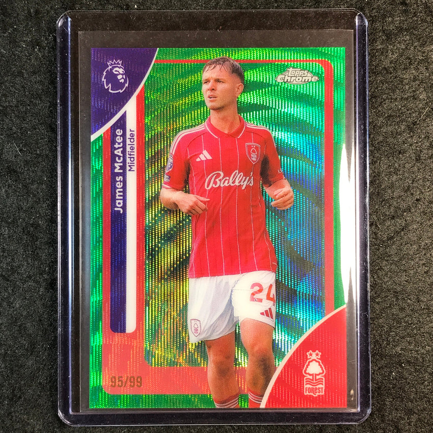 2026 Topps Chrome Premier League EPL JAMES MCATEE Green Wave 95/99 #156