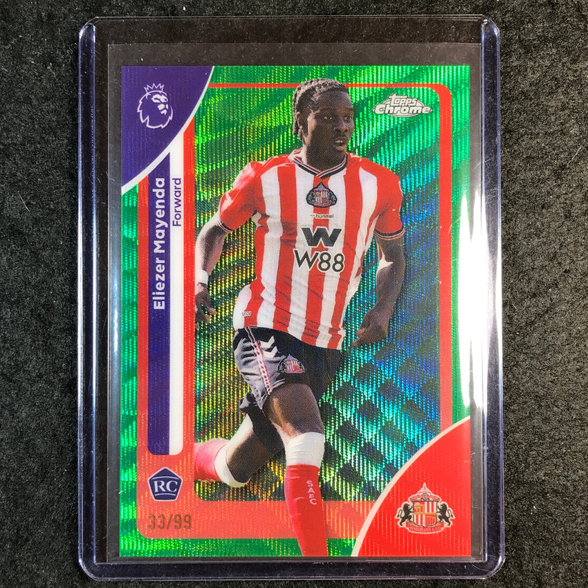 2026 Topps Chrome Premier League EPL ELIEZER MAYENDA Rookie Green Wave 33/99
