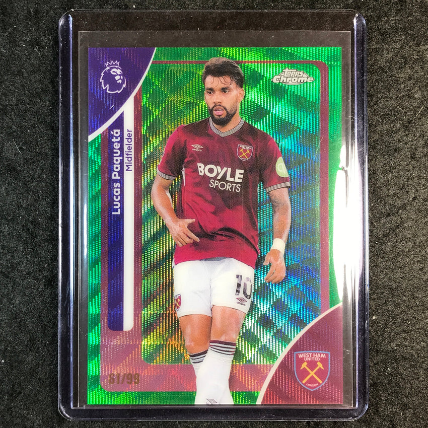 2026 Topps Chrome Premier League EPL LUCAS PAQUETA Green Wave 61/99 #187