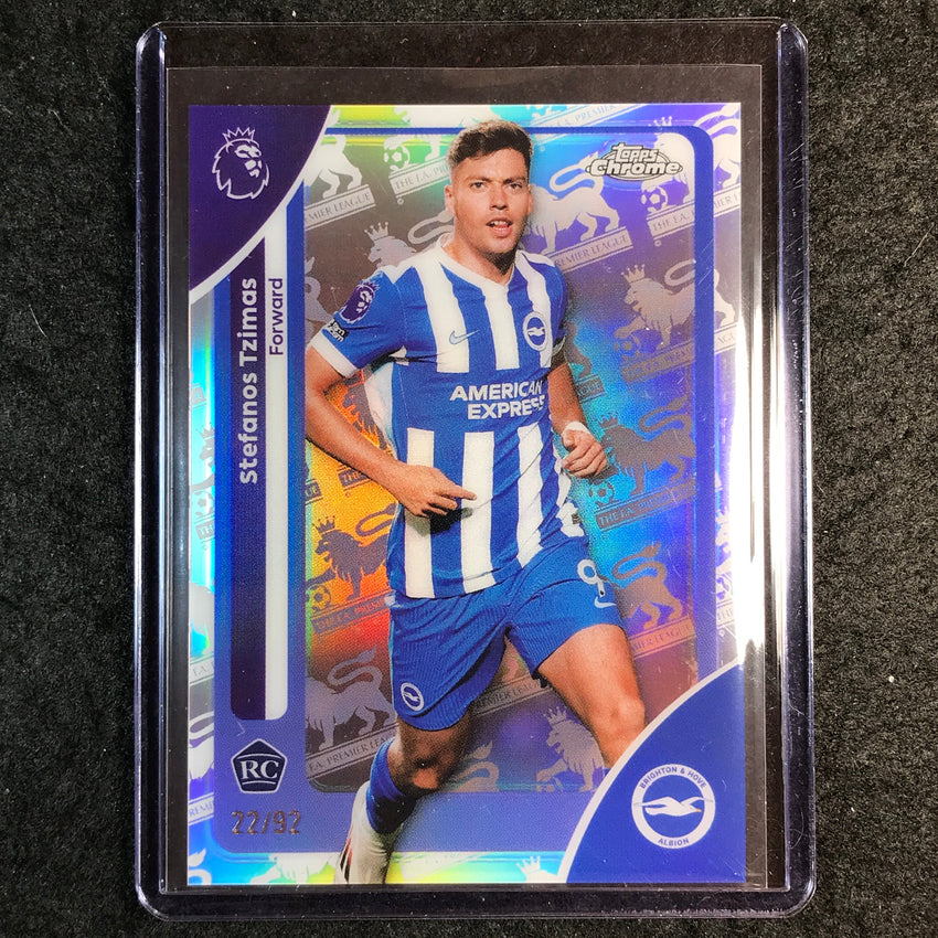 2026 Topps Chrome Premier League EPL STEFANOS TZIMAS Rookie Retrofractor 22/92